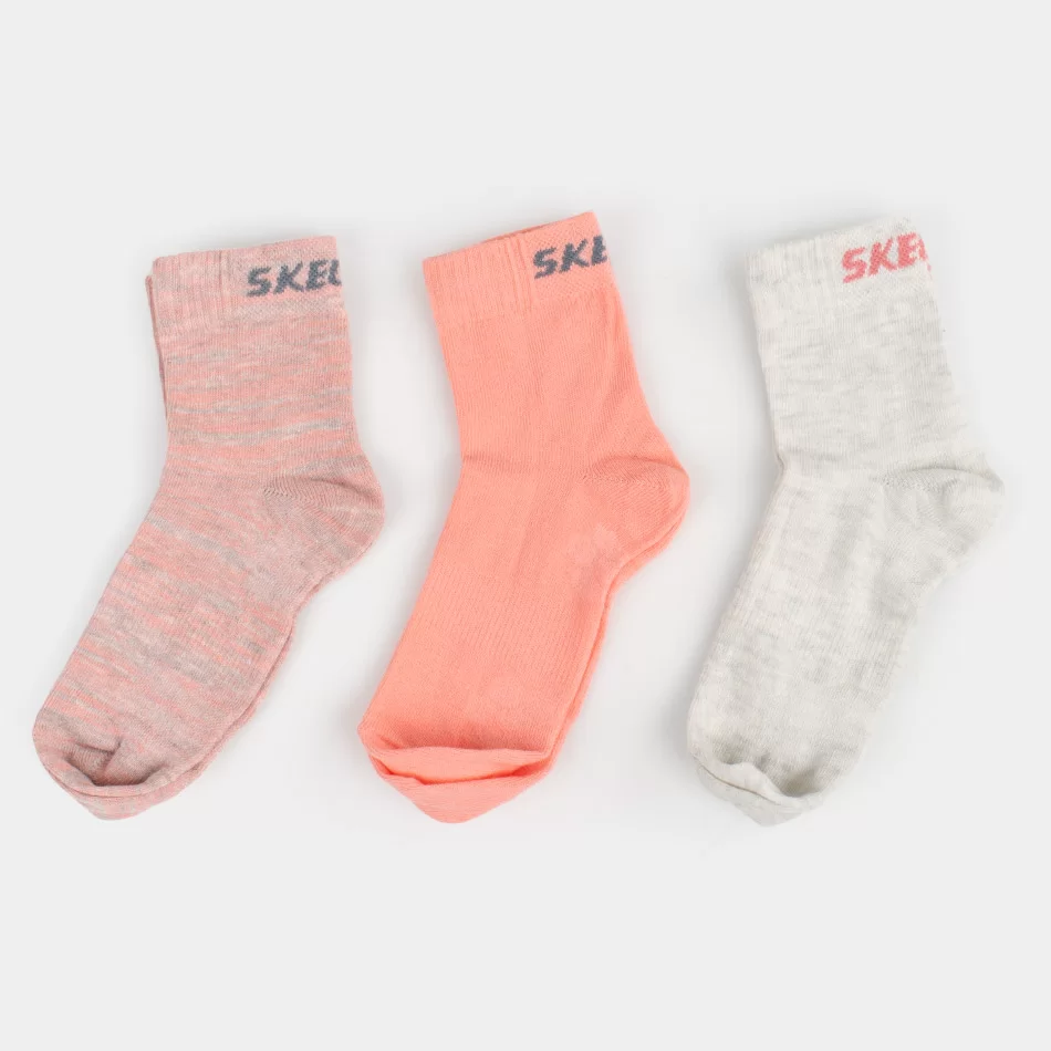 Sckechers Girls Mesh Ventilation Socks 3P - undefined