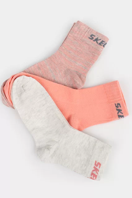 Sckechers Girls Mesh Ventilation Socks 3P - Rosa - Armazéns Ronfe