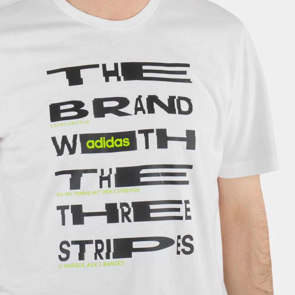 Adidas T-shirt Distorted Font - Branco - Armazéns Ronfe