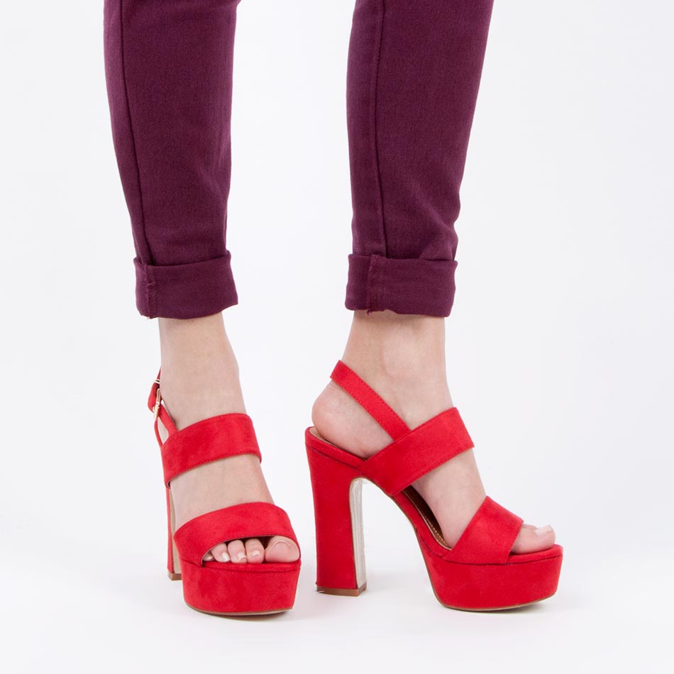 Sandálias com Salto - Vermelho - Armazéns Ronfe