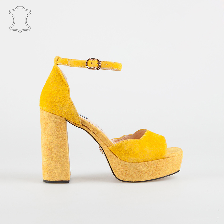 Sandálias com Salto - Amarelo1 - Armazéns Ronfe