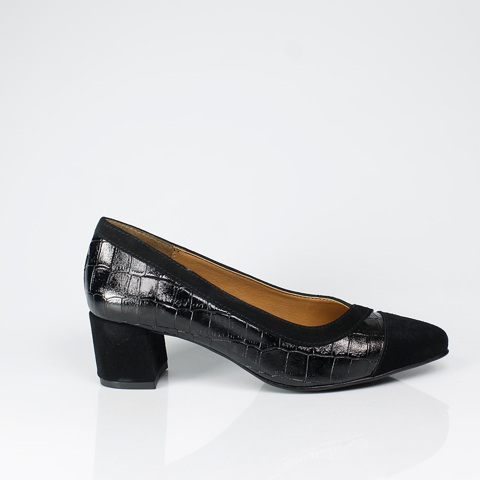 Sapatos de Senhora em camurça, com salto de 5 cm - Linnus Sapataria