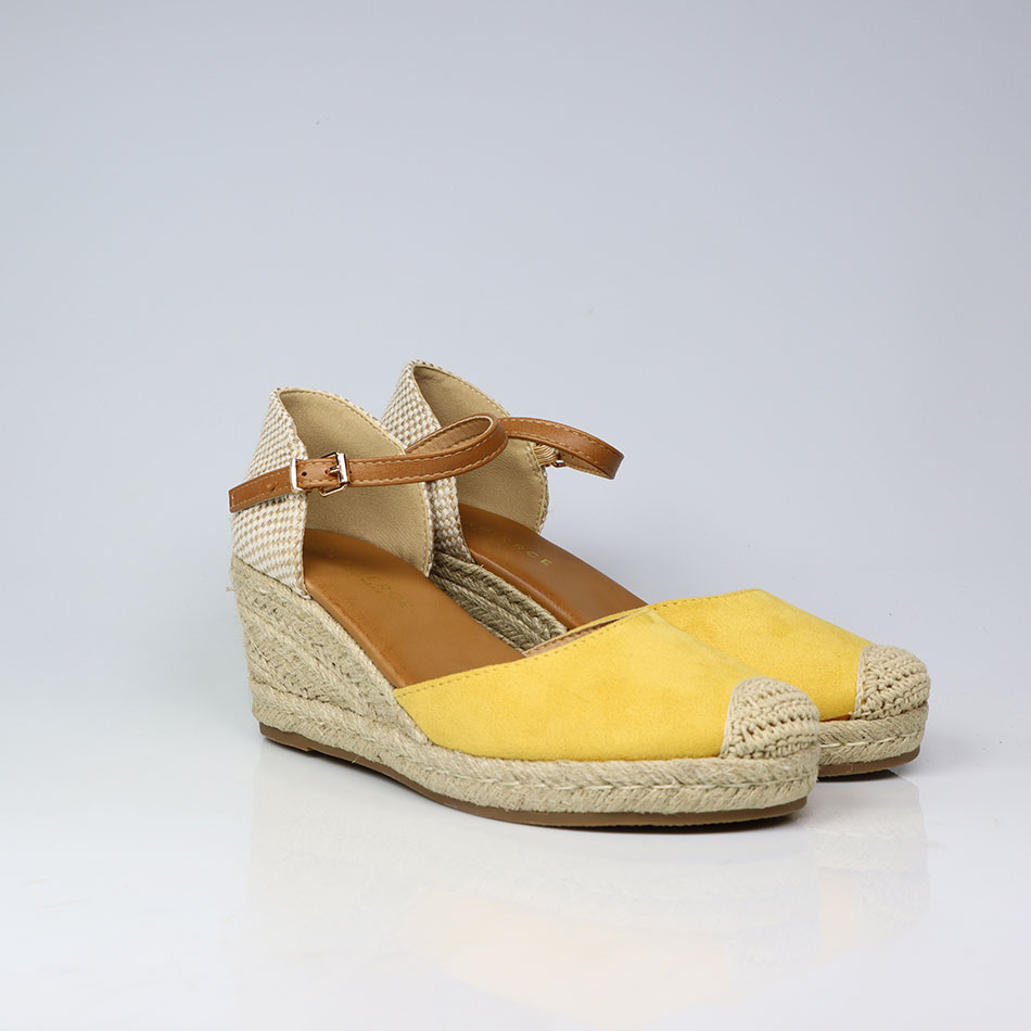 Sandálias de Senhora em camurça, cunha com 7 cm