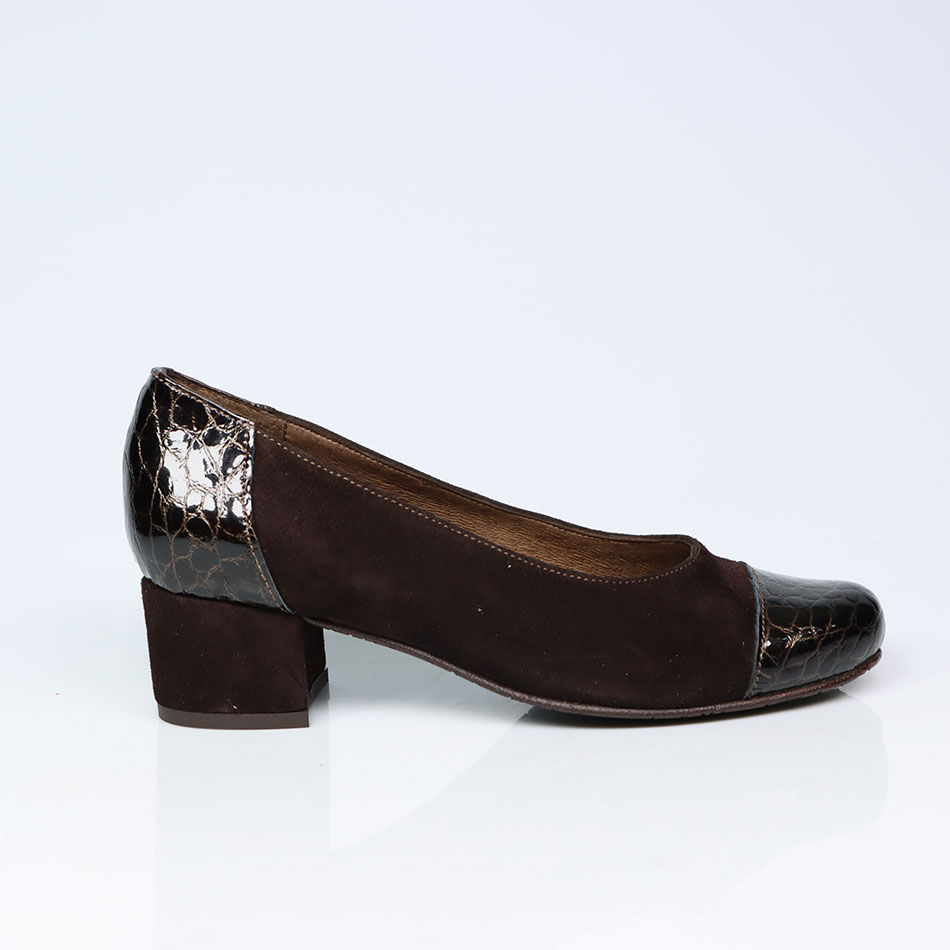 Sapatos de Senhora em camurça, com salto de 4,5 cm - Linnus Sapataria