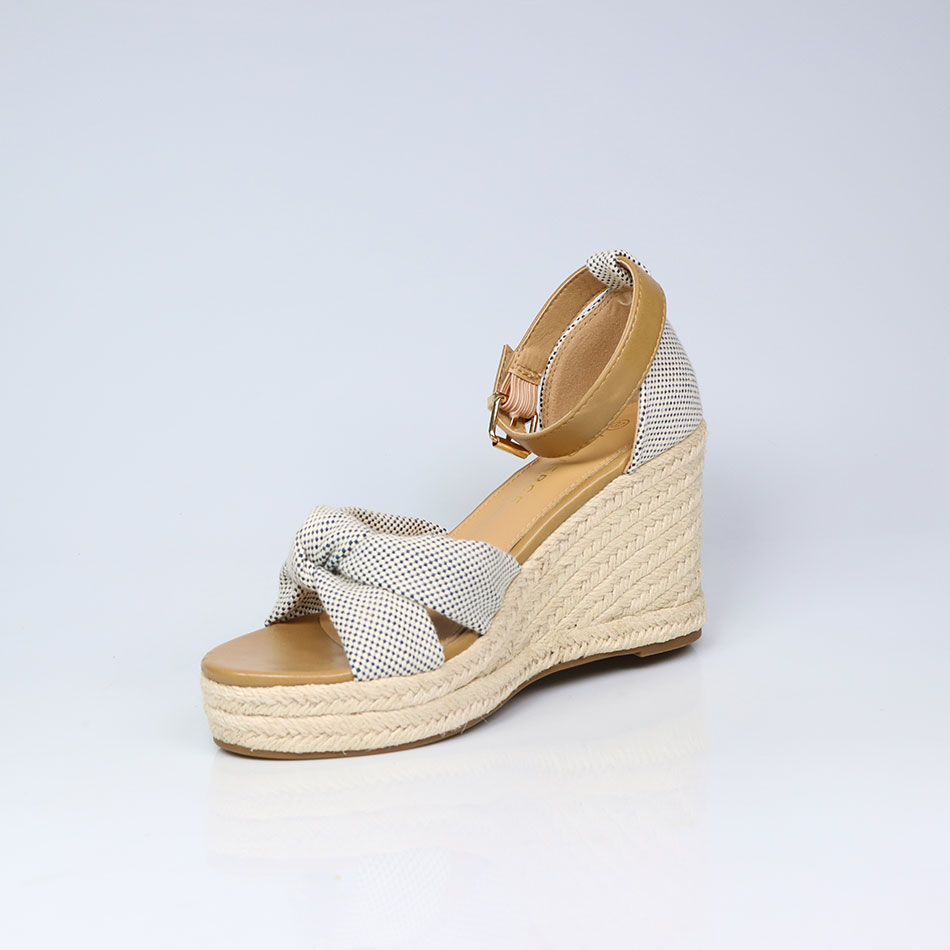Sandálias de Senhora em tecido, cunha com 9,5 cm