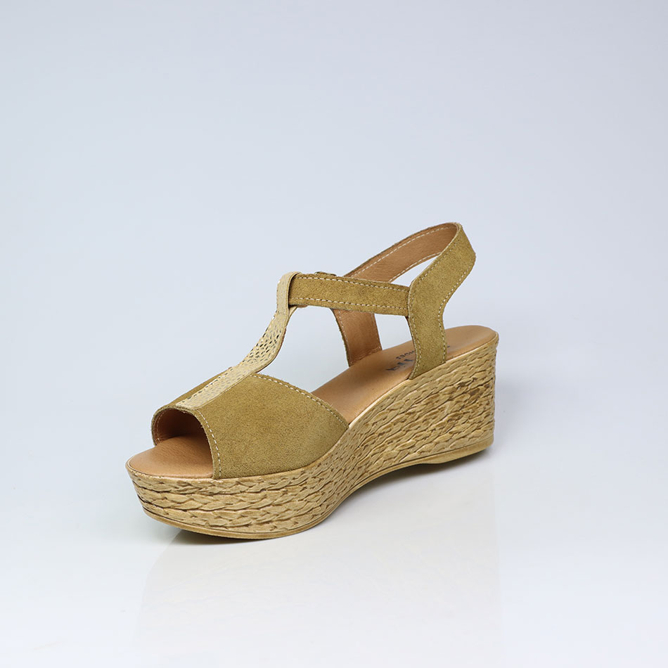 Sandálias de Senhora em camurça, cunha com 7 cm