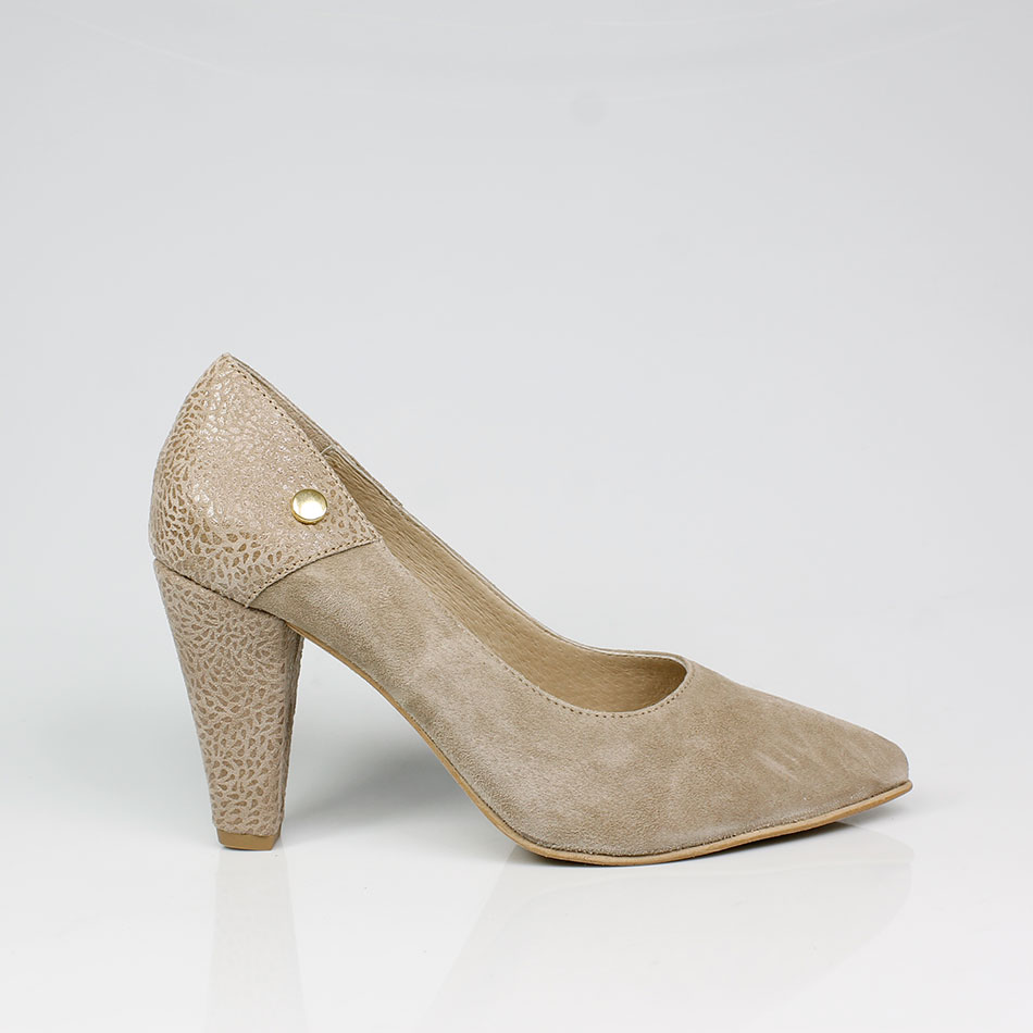 Sapatos de Senhora em camurça, com salto de 9 cm - Linnus Sapataria