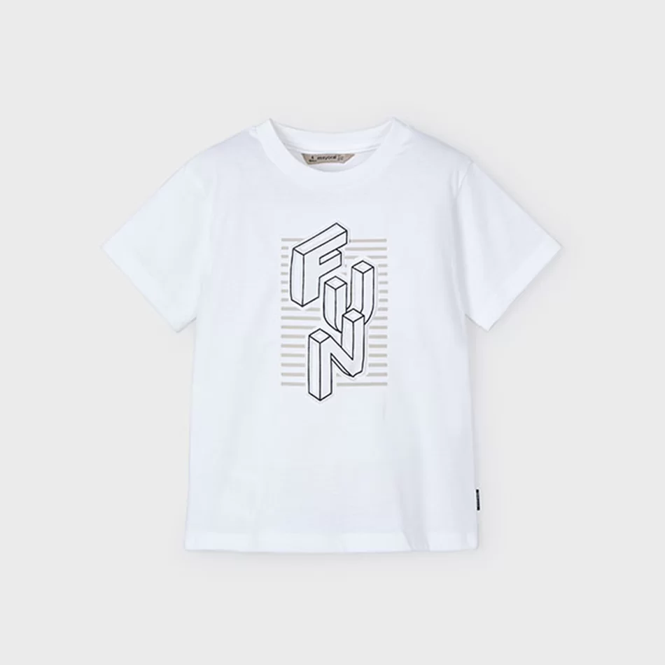 T-shirt texto relevo menino - undefined