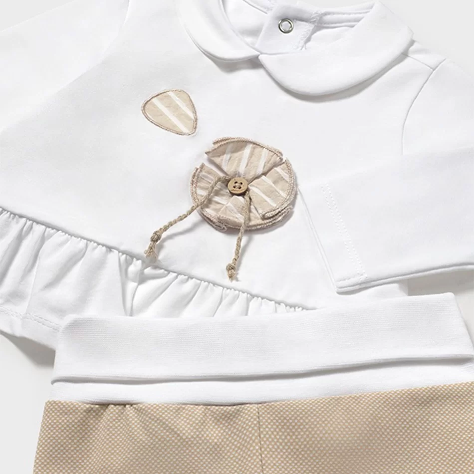Conjunto calças com pés e camisa recém nascido - undefined