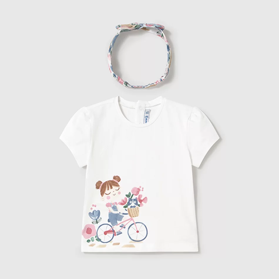 T-shirt com fita estampada bebé - undefined