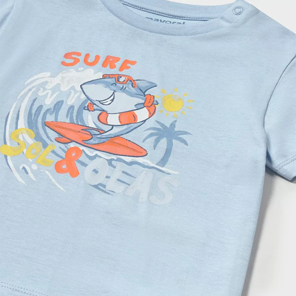 T-shirt surf tubarão bebé - undefined