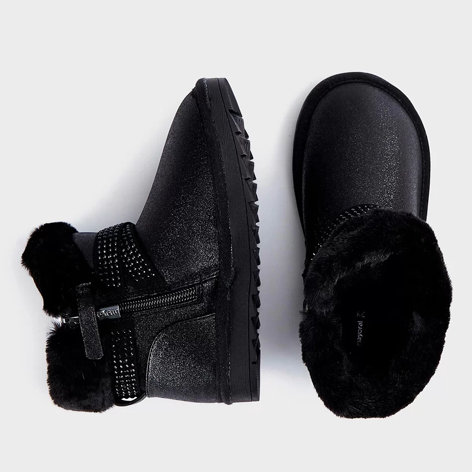 Botins brilhos forro pelo menina - undefined