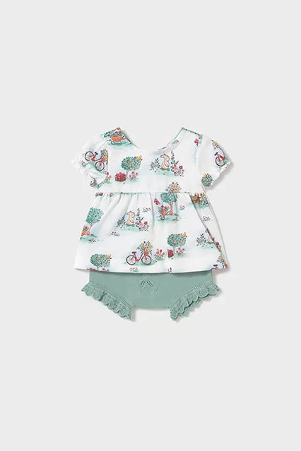 Conjunto tapa fraldas tricô e t-shirt recém nascida - Armazéns Ronfe