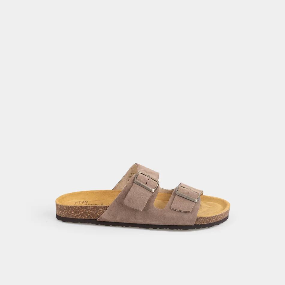 Chinelo de camurça com duas fivelas - undefined