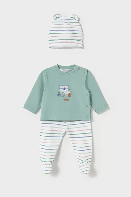 Conjunto 3 peças calças com pés recém nascido - undefined