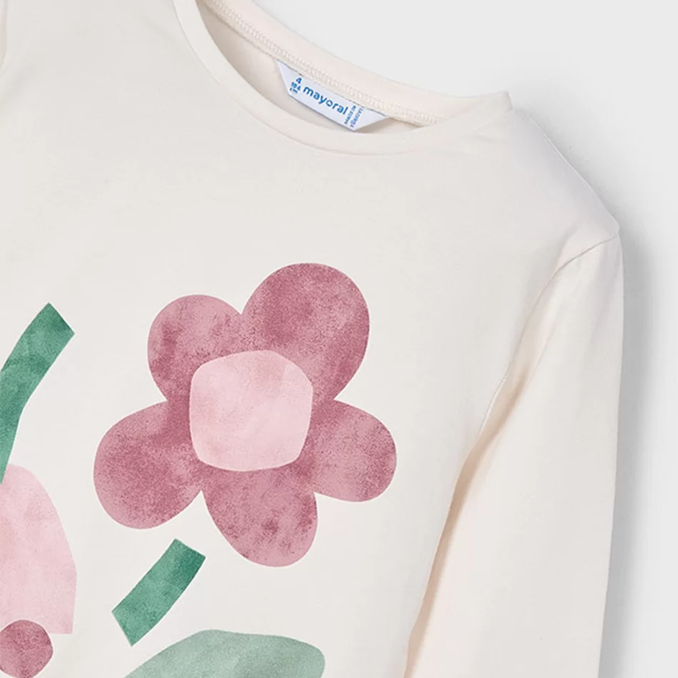 Camisola manga comprida flores menina - undefined