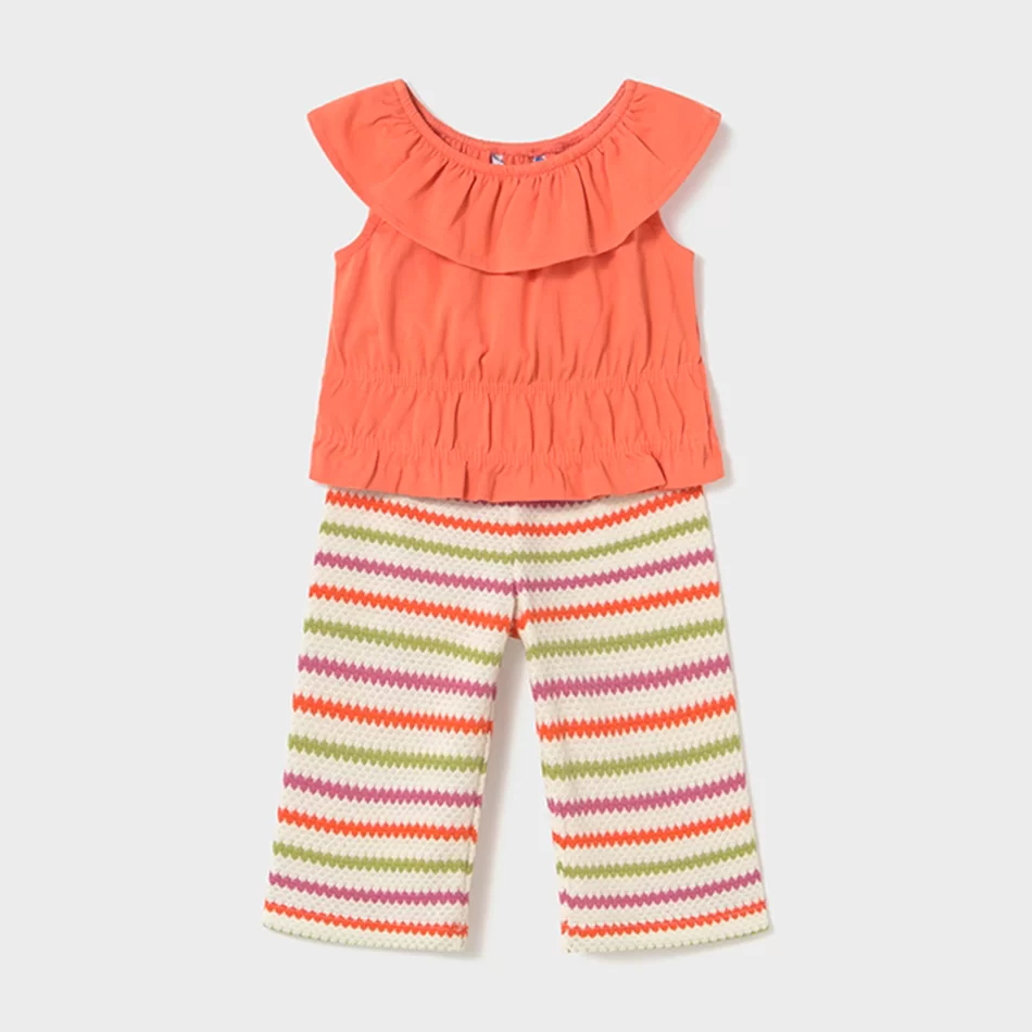 Conjunto calças croché e top bebé - undefined