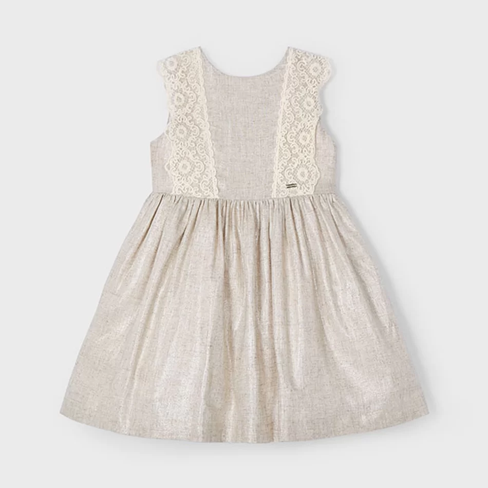 Vestido detalhe bordado com linho menina - undefined
