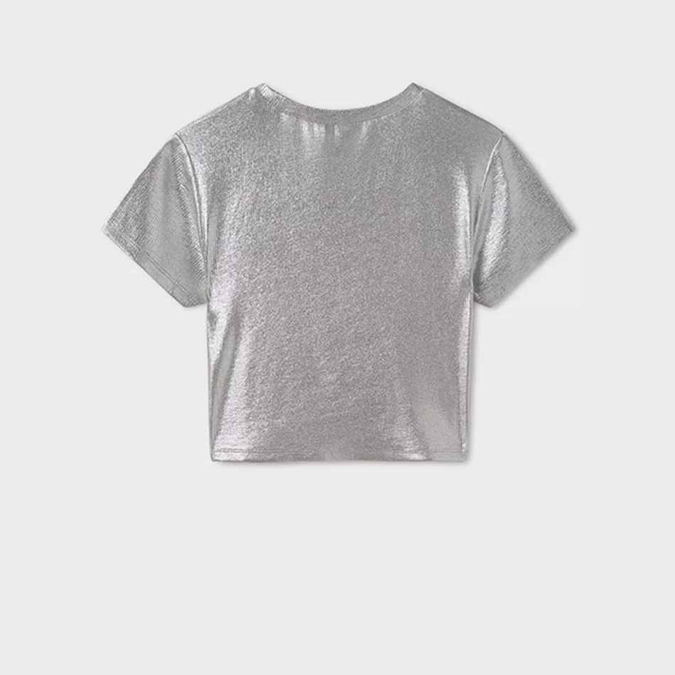 Camisola metalizada canelada rapariga - undefined