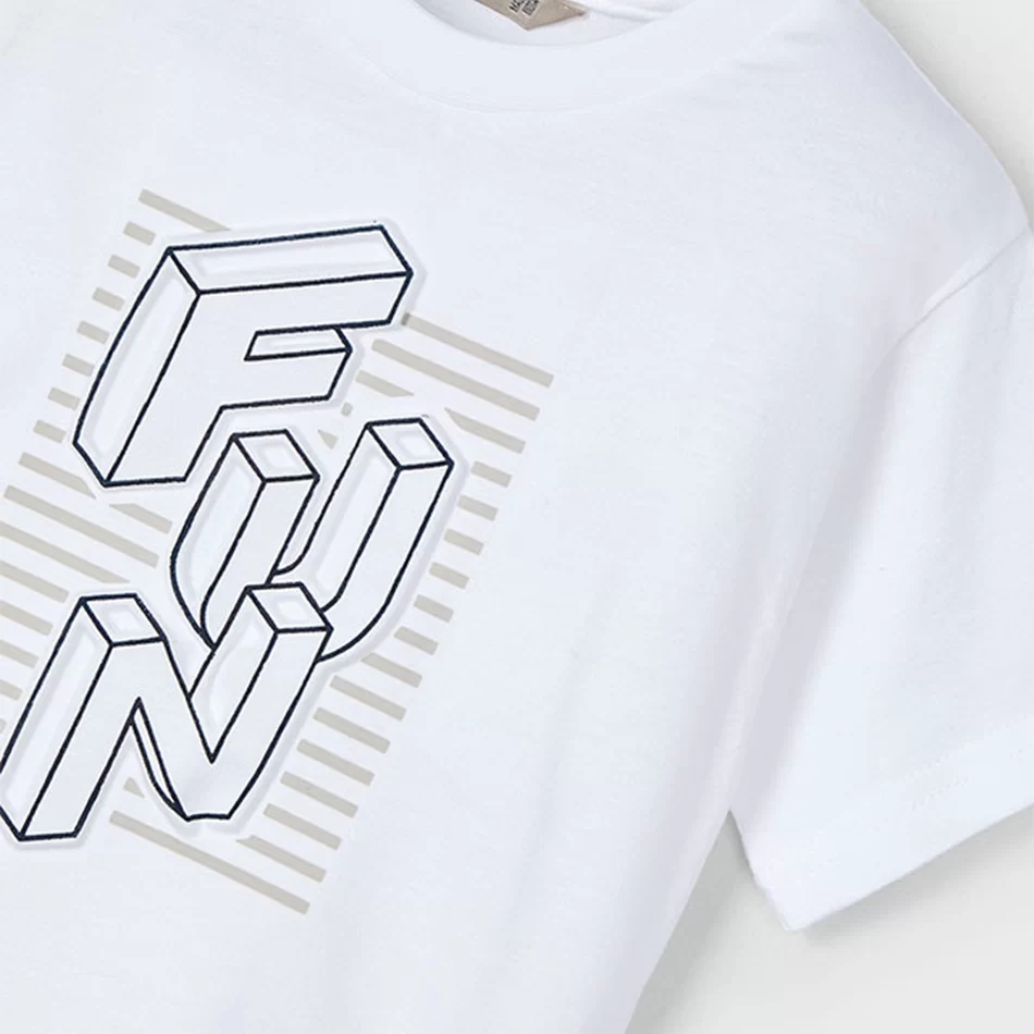 T-shirt texto relevo menino - undefined