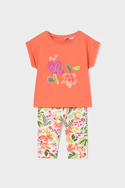 Conjunto leggings estampado e t-shirt bebé - Armazéns Ronfe