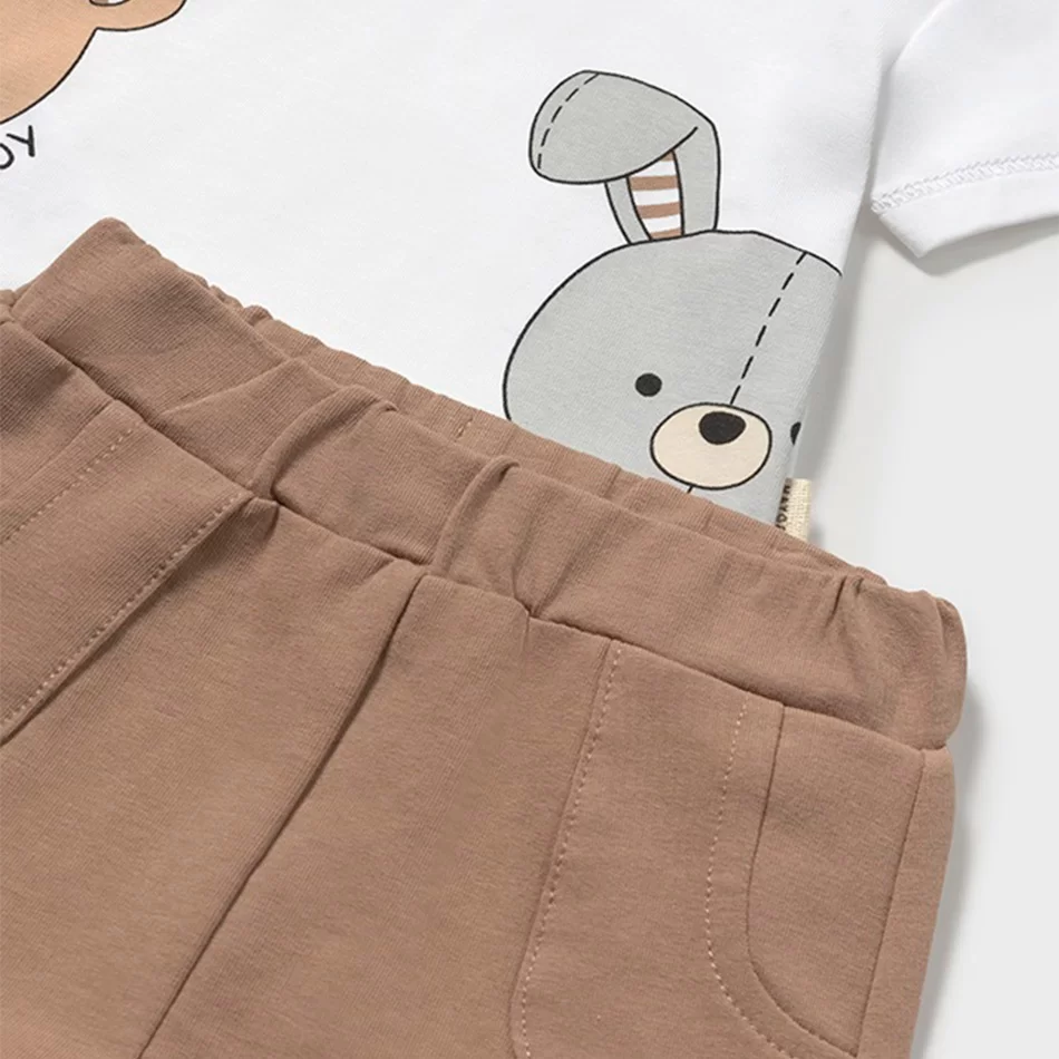 Conjunto calções e t-shirt animais recém nascido - undefined