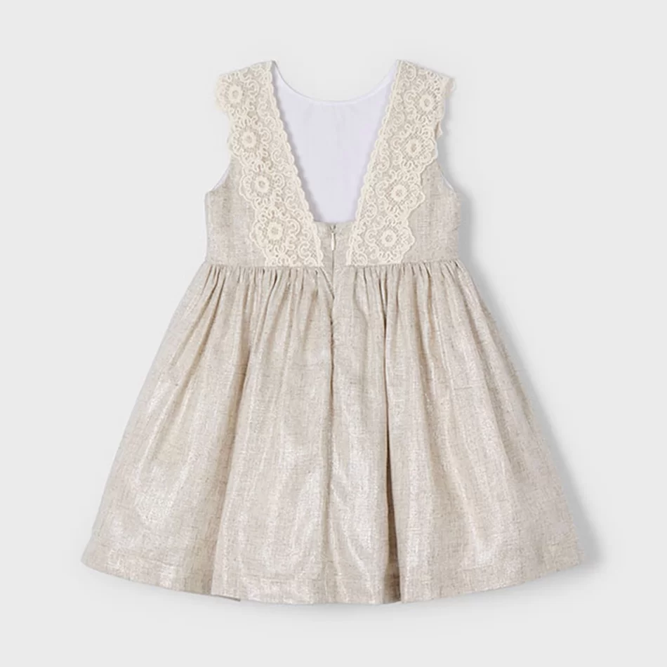 Vestido detalhe bordado com linho menina - undefined