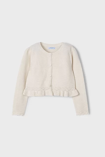 Bolero tricô detalhes trançados menina - Armazéns Ronfe