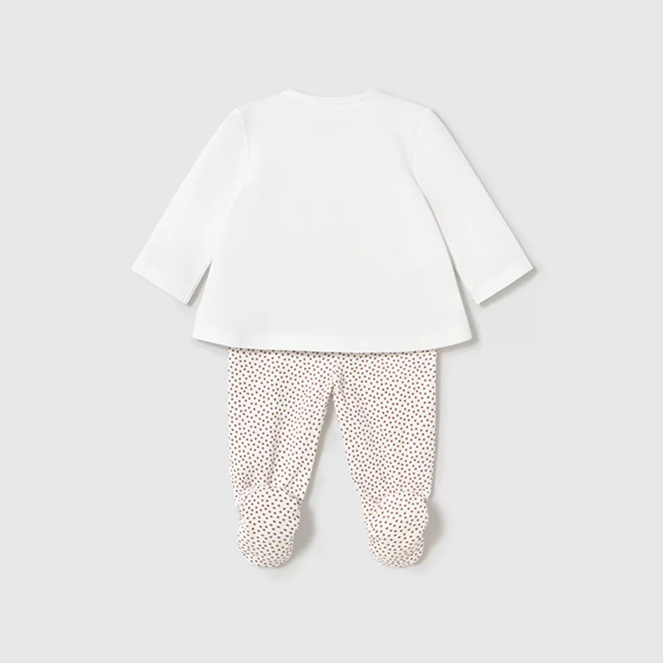 Conjunto calças com pés e camisola recém nascida - undefined