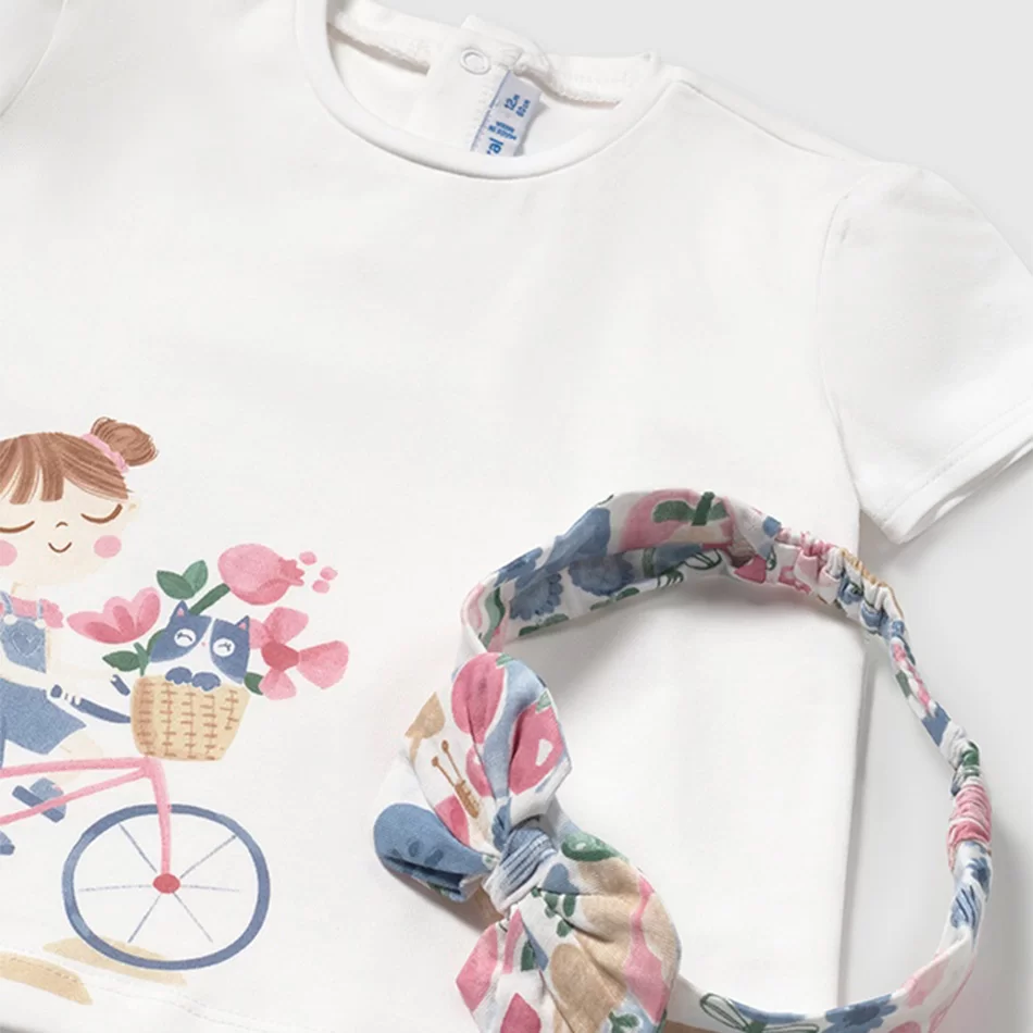 T-shirt com fita estampada bebé - undefined