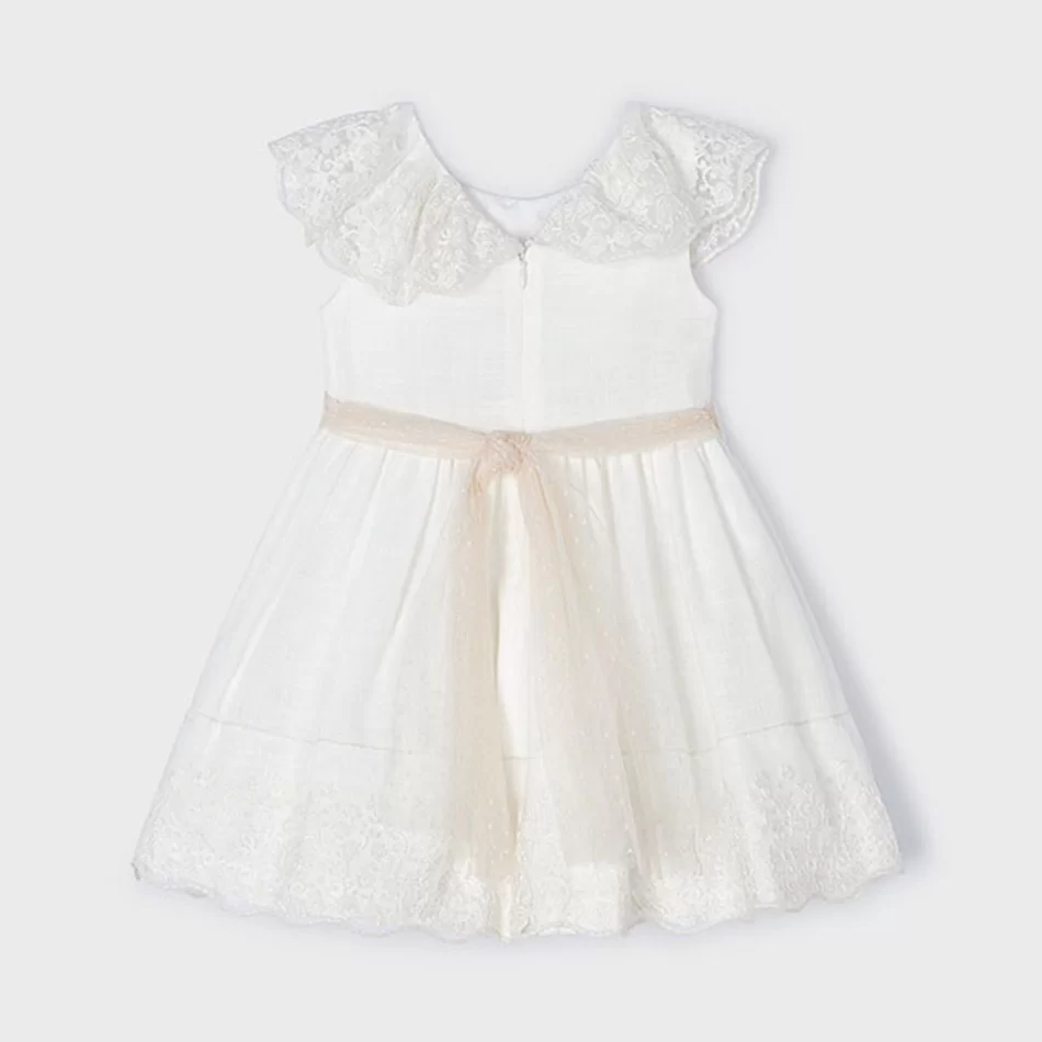 Vestido com laço linho menina - undefined