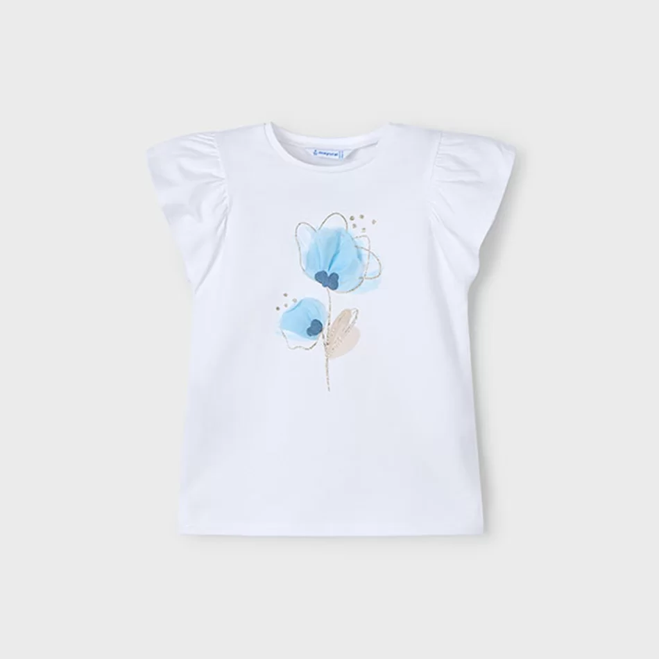 T-shirt flor relevo menina - undefined