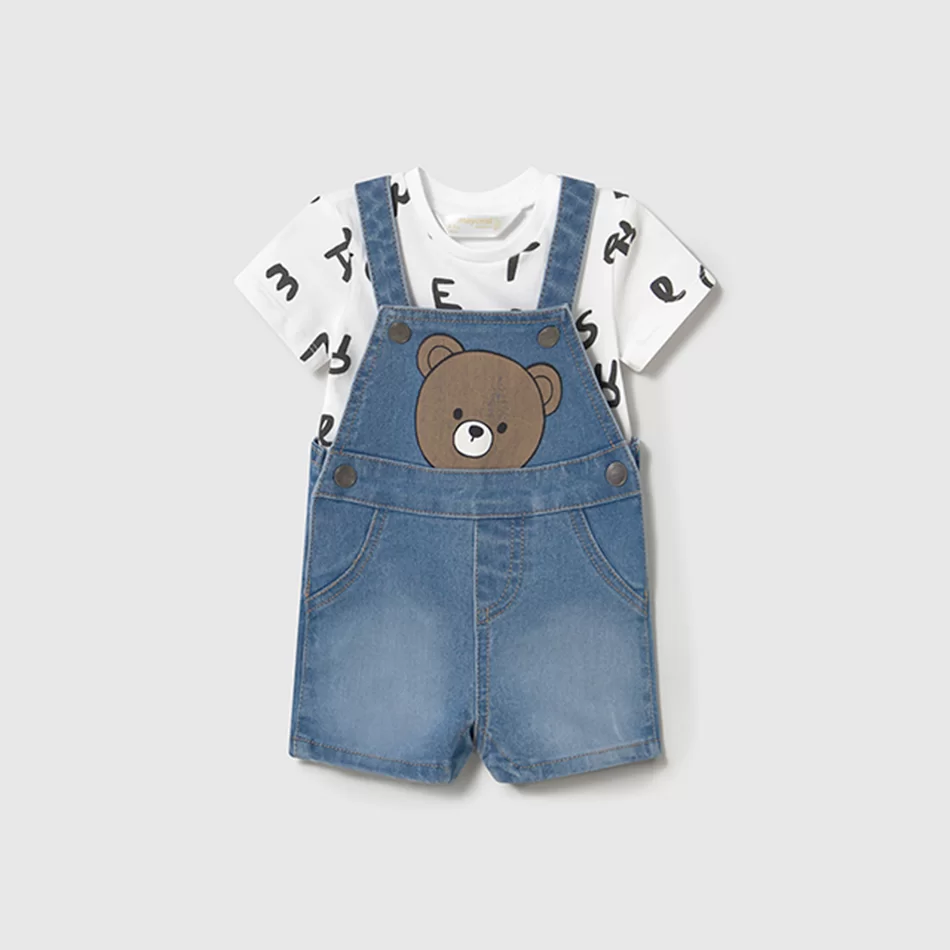 Conjunto jardineira e t-shirt recém nascido - undefined