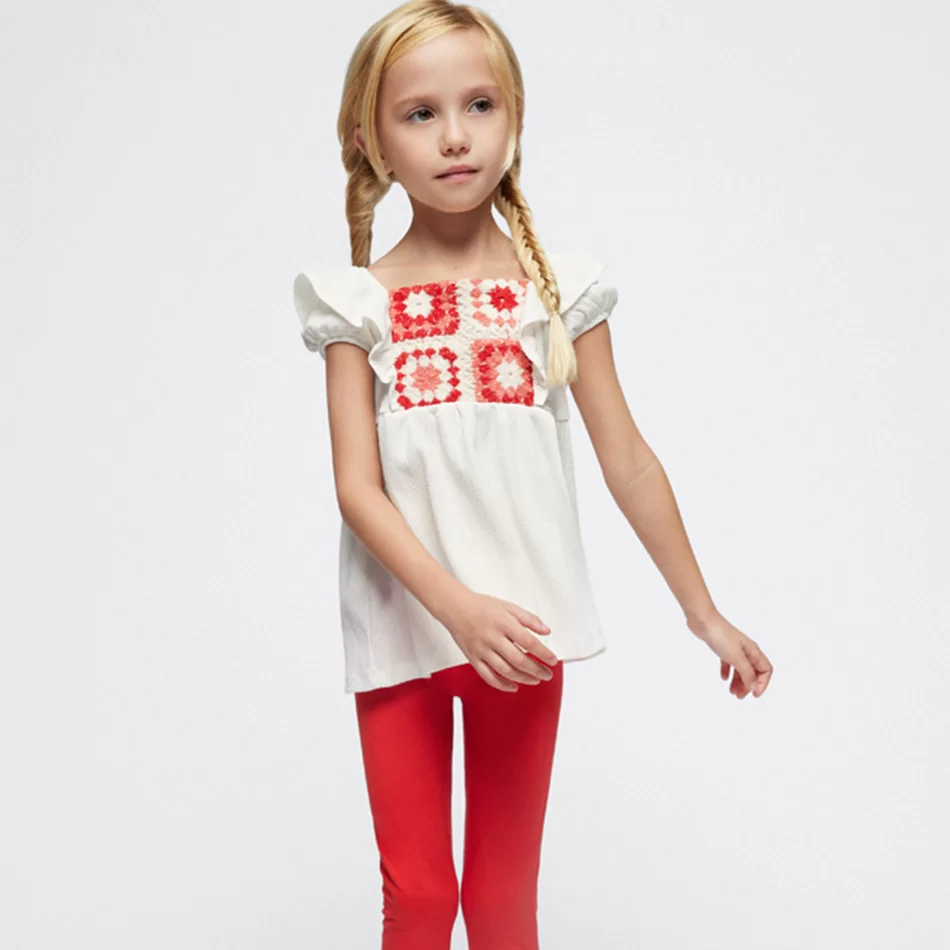 Conjunto 2 peças detalhe croché menina - undefined
