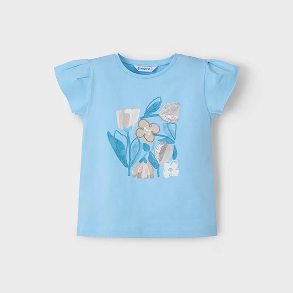 Camisola desenho menina - Azul claro - Armazéns Ronfe