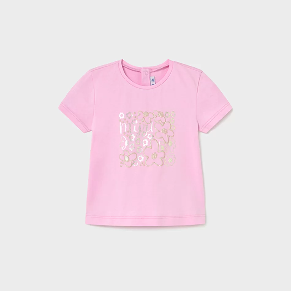 T-shirt básica desenho metalizado bebé - undefined