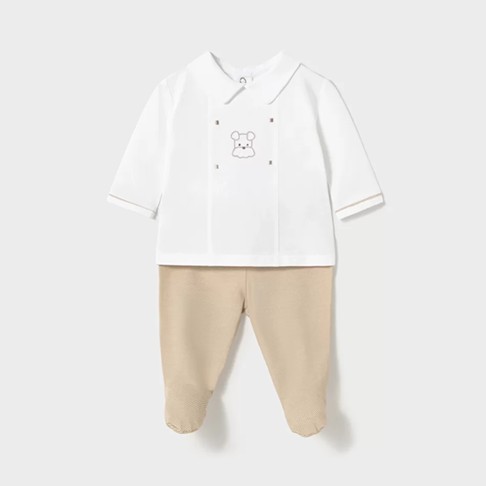 Conjunto calças com pés e camisola recém nascido - undefined