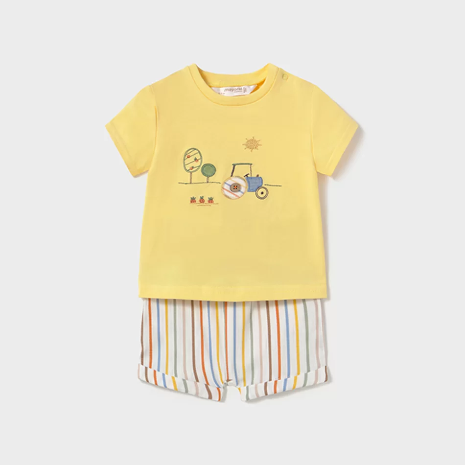 Conjunto calções estampados e t-shirt recém nascido - undefined