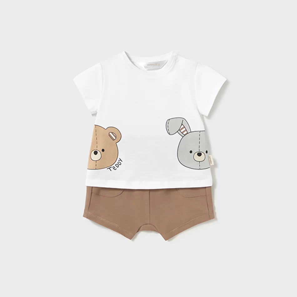 Conjunto calções e t-shirt animais recém nascido - undefined