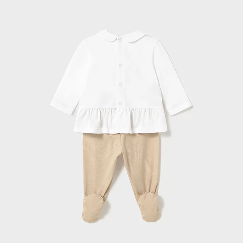 Conjunto calças com pés e camisa recém nascido - undefined