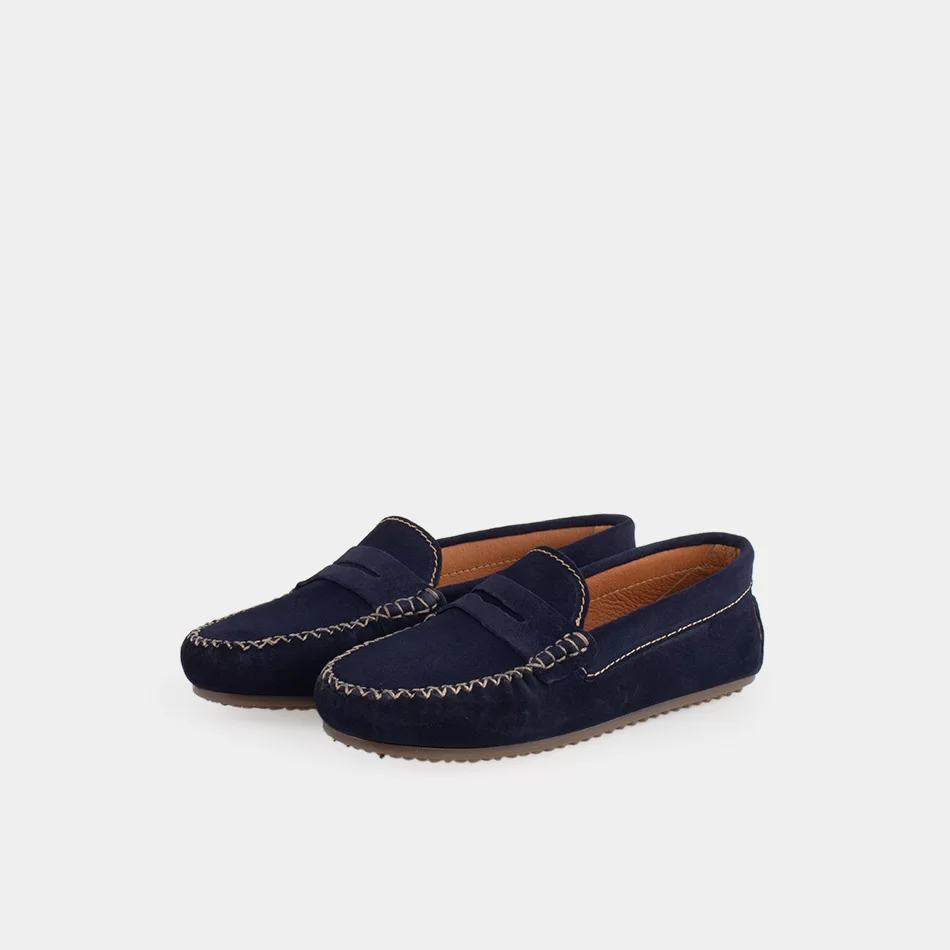 Mocassins de Senhora em camurça - Azul marinho - Armazéns Ronfe