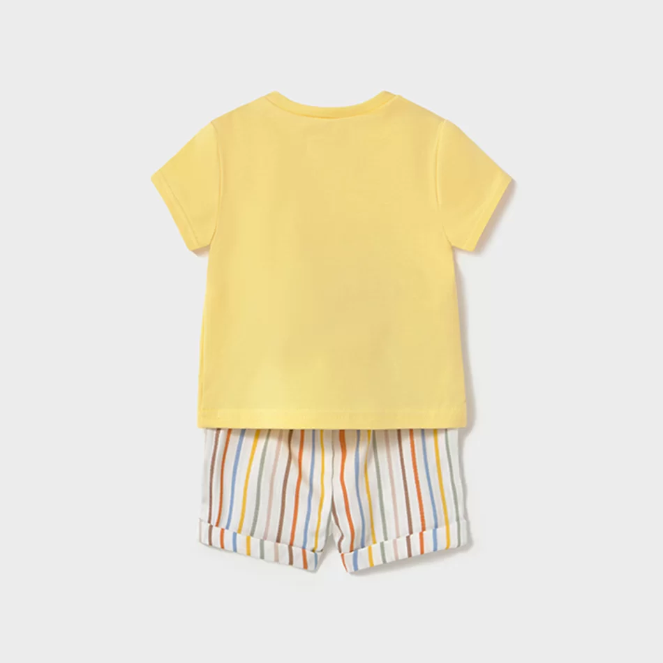 Conjunto calções estampados e t-shirt recém nascido - undefined