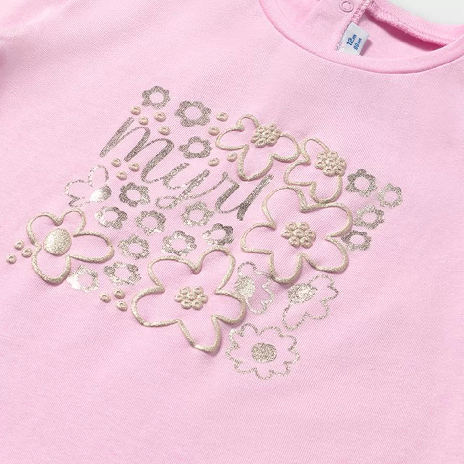 T-shirt básica desenho metalizado bebé - undefined