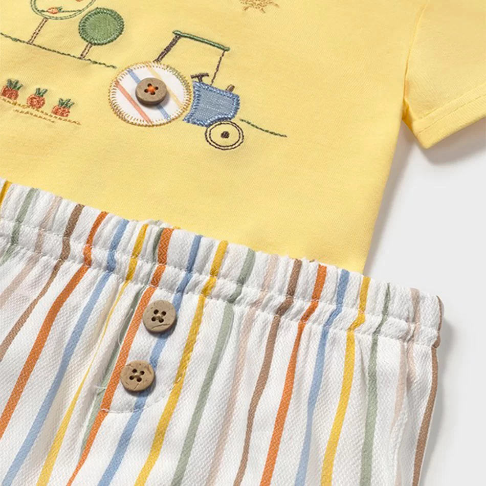 Conjunto calções estampados e t-shirt recém nascido - undefined