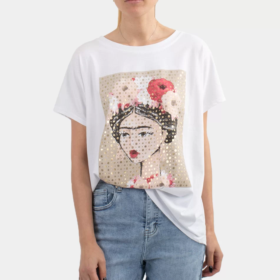 T-SHIRT ESTAMPADA    - Bege1 - Armazéns Ronfe