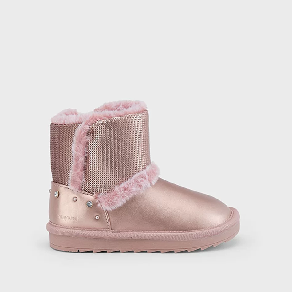 Botins metalizado lantejoulas menina - Rosa - Armazéns Ronfe