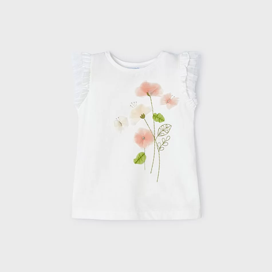 T-shirt flores tule menina - undefined