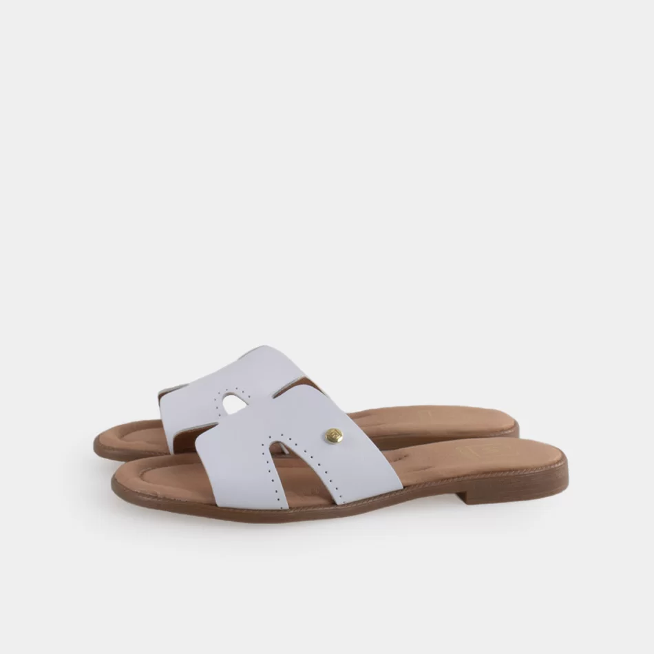 CHINELO RASO EM PELE - Branco - Armazéns Ronfe