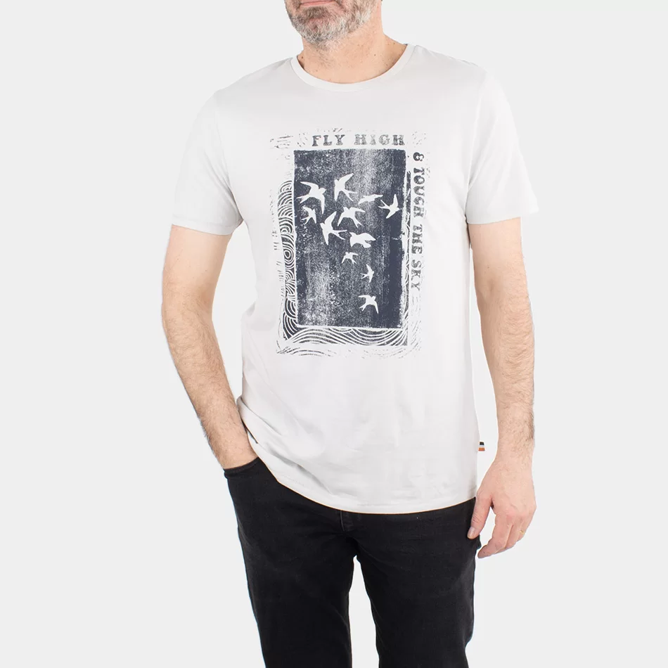 T-shirt Estampada - Cinzento - Armazéns Ronfe