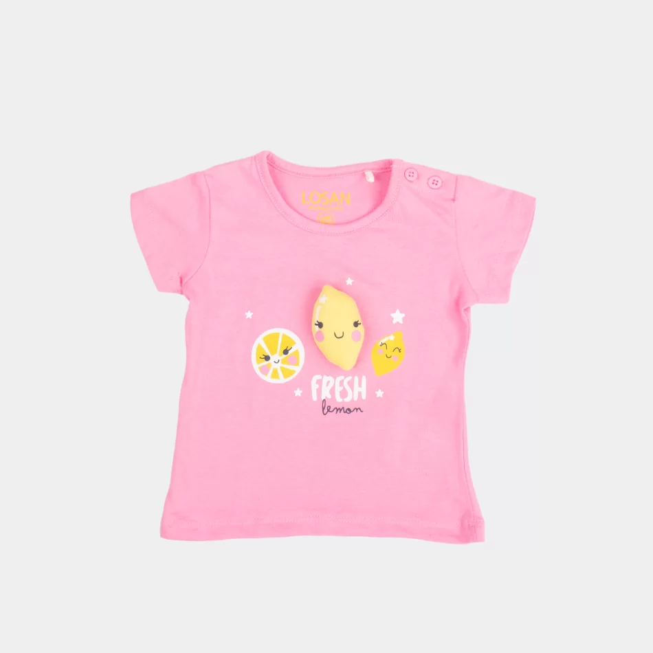 T-shirt Estampada - Rosa - Armazéns Ronfe